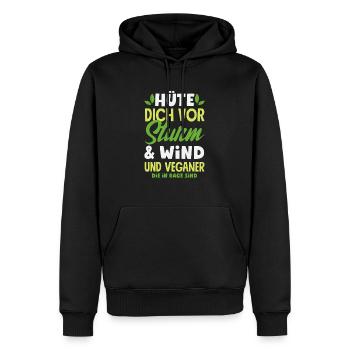 Attention Je suis végétalien Drôle Cadeau végétalien - Sweat à capuche Premium bio Homme - noir - Devant - Nico (187cm)