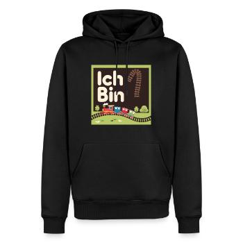 Ich bin 1 Zug Eisenbahn 1. Geburtstag - Männer Premium Bio Hoodie - Schwarz - Vorne - Nico (187cm)