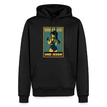 Kampfkunst Kämpferin mit Skorpion-Motiv - Männer Premium Bio Hoodie - Schwarz - Vorne - Nico (187cm)