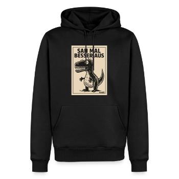 Drôle de dicton de dinosaure avait l’air mieux - Sweat à capuche Premium bio Homme - noir - Devant - Nico (187cm)