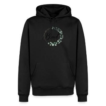 Couronne de fleurs de mariée Eucalyptus Enterrement de vie de garçon Mariage - Sweat à capuche Premium bio Homme - noir - Devant - Nico (187cm)