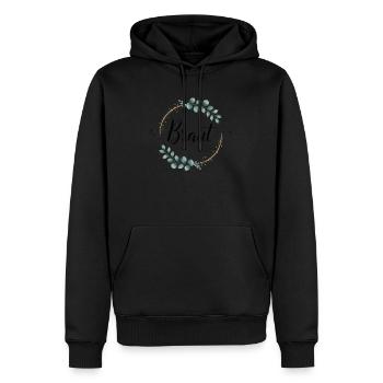 Couronne de fleurs de mariée Eucalyptus Enterrement de vie de garçon Mariage - Sweat à capuche Premium bio Homme - noir - Devant - Nico (187cm)
