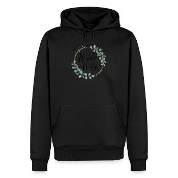 Couronne de fleurs de mariée Eucalyptus Enterrement de vie de garçon Mariage - Sweat à capuche Premium bio Homme - noir - Devant - Nico (187cm)