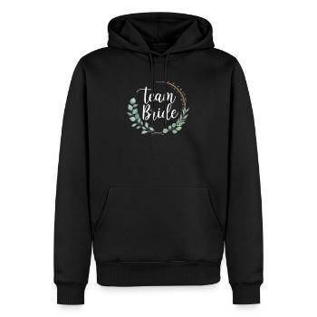 Équipe Mariée Demoiselles d’honneur Eucalyptus Enterrement de vie de garçon Mariage - Sweat à capuche Premium bio Homme - noir - Devant - Nico (187cm)