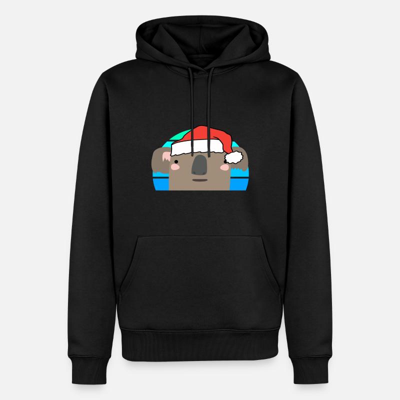 Weihnachten Koala - Männer Premium Bio Hoodie - Schwarz