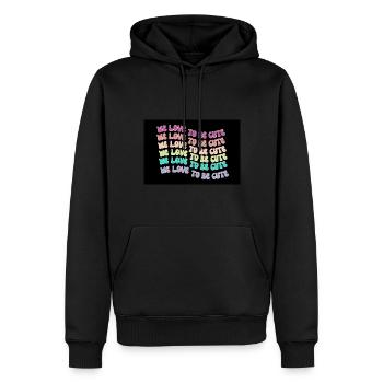 We Love To Be Cute - Männer Premium Bio Hoodie - Schwarz - Vorne - Nico (187cm)