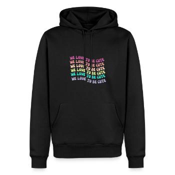 We Love To Be Cute - Männer Premium Bio Hoodie - Schwarz - Vorne - Nico (187cm)