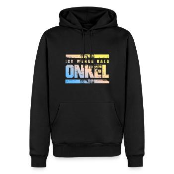 Ich werde Bald Onkel - Männer Premium Bio Hoodie - Schwarz - Vorne - Nico (187cm)