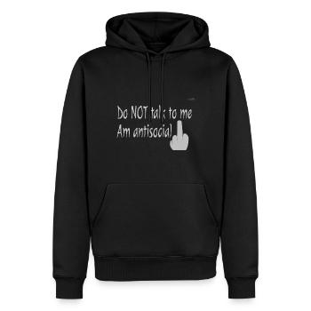 Antisocial - Men’s Premium Organic Hoodie - black - Front - Nico (187cm)