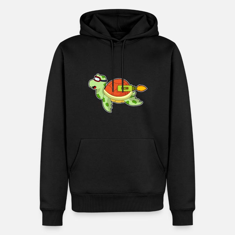 Fusée de tortue - Sweat à capuche Premium bio Homme - noir