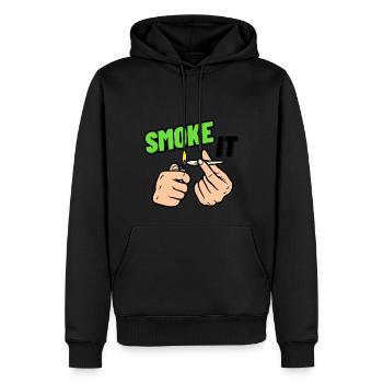 SMOKE IT - Männer Premium Bio Hoodie - Schwarz - Vorne - Nico (187cm)
