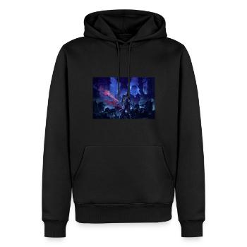 Le cimetière - Sweat à capuche Premium bio Homme - noir - Devant - Nico (187cm)