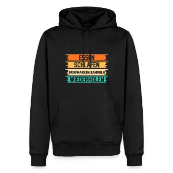 Philatelie Briefmarkensammlung Briefmarkensammler - Männer Premium Bio Hoodie - Schwarz - Vorne - Nico (187cm)