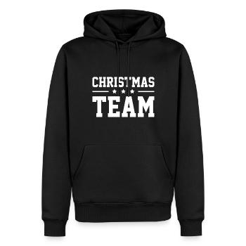 Équipe de Noël - Sweat à capuche Premium bio Homme - noir - Devant - Nico (187cm)