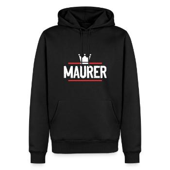Maurer Beruf - Männer Premium Bio Hoodie - Schwarz - Vorne - Nico (187cm)