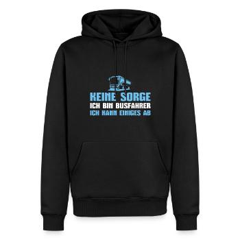 Linienbus Ich kann das ab Busfahrer - Männer Premium Bio Hoodie - Schwarz - Vorne - Nico (187cm)