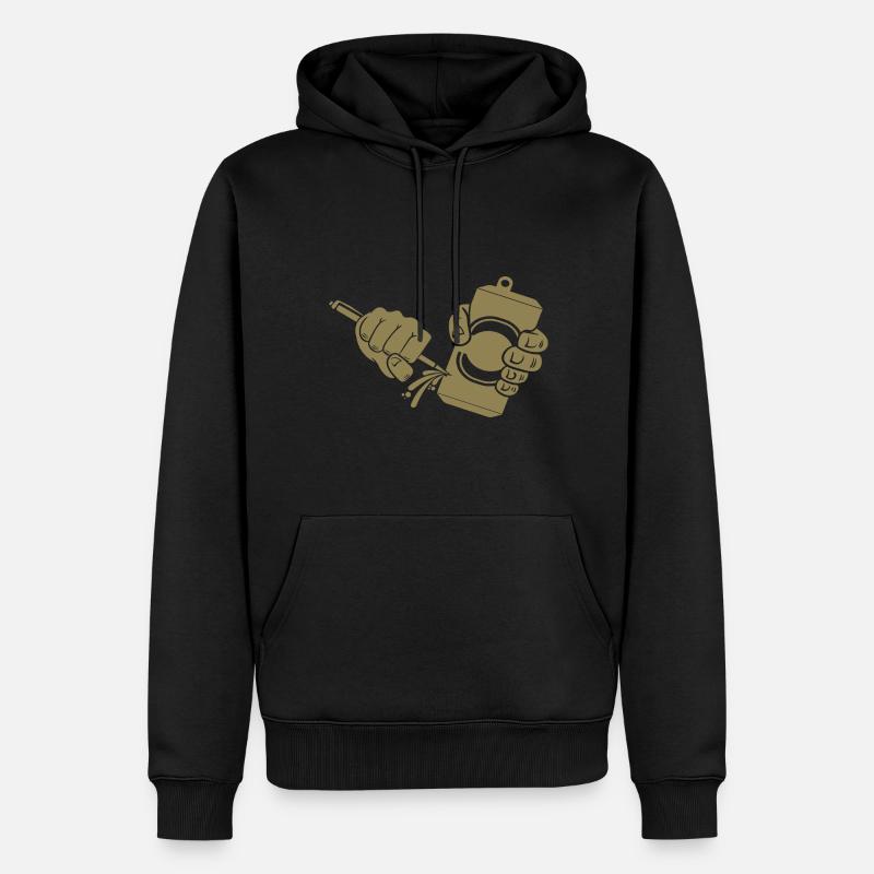 Bier Dosenbier Dosenstechen - Männer Premium Bio Hoodie - Schwarz