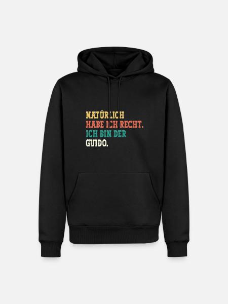 Guido Lustiger Spruch Vorname Name Guido - Männer Premium Bio Hoodie - Schwarz