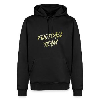 Équipe de football - Sweat à capuche Premium bio Homme - noir - Devant - Nico (187cm)