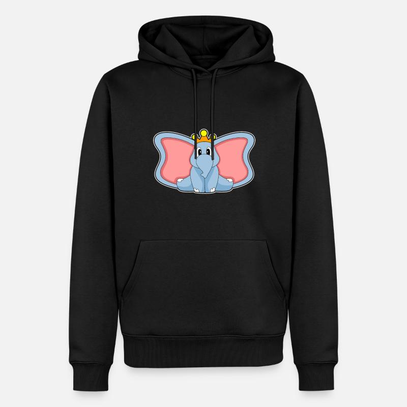 Couronne du roi éléphant - Sweat à capuche Premium bio Homme - noir