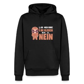 Lass mich kurz überlegen NEIN - Männer Premium Bio Hoodie - Schwarz - Vorne - Nico (187cm)