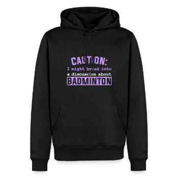 Prudence - Sweat à capuche Premium bio Homme - noir - Devant - Nico (187cm)