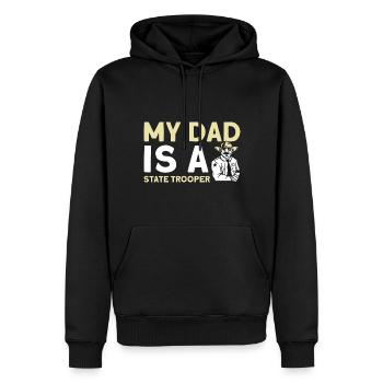 Papa Policier Du Service de Police Policier - Sweat à capuche Premium bio Homme - noir - Devant - Nico (187cm)