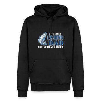 Pêcheurs à la ligne dans ce père pêcheur Pêcheurs PêcheA - Sweat à capuche Premium bio Homme - noir - Devant - Nico (187cm)