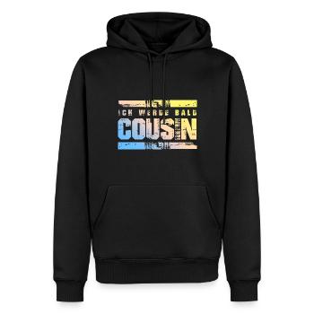 Ich werde Bald Cousin - Männer Premium Bio Hoodie - Schwarz - Vorne - Nico (187cm)