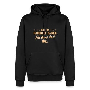 Handballtrainer Sportverein Handball Trainer - Männer Premium Bio Hoodie - Schwarz - Vorne - Nico (187cm)