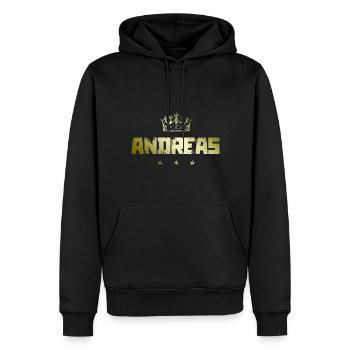 Andreas - Männer Premium Bio Hoodie - Schwarz - Vorne - Nico (187cm)