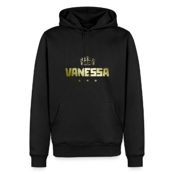 Vanessa - Männer Premium Bio Hoodie - Schwarz - Vorne - Nico (187cm)