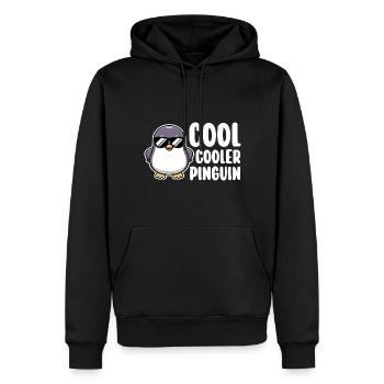 Pinguin - Männer Premium Bio Hoodie - Schwarz - Vorne - Nico (187cm)