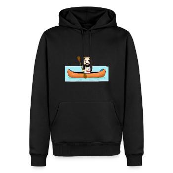 Jésus en kayak - Sweat à capuche Premium bio Homme - noir - Devant - Nico (187cm)