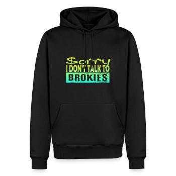 Désolé, je ne parle pas aux Brokies - Sweat à capuche Premium bio Homme - noir - Devant - Nico (187cm)