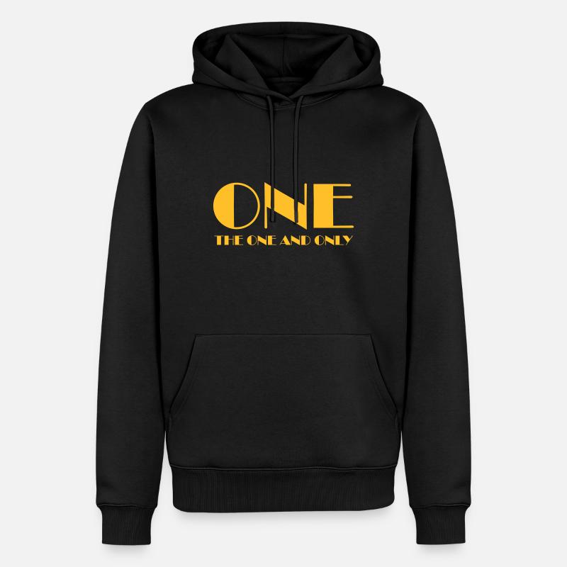 ONE - Männer Premium Bio Hoodie - Schwarz