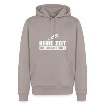 Skispringer Schanze ruft Wintersport Skispringen - Männer Premium Bio Hoodie - Taupe - Vorne - Nico (187cm)