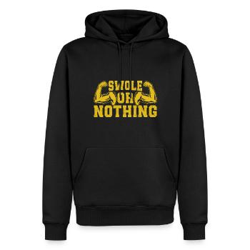 Fitness Motivation Bodybuilder Swole Or Nothing - Männer Premium Bio Hoodie - Schwarz - Vorne - Nico (187cm)