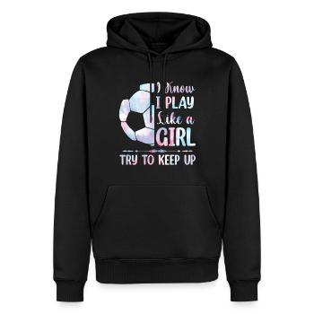 Soccer Filles - Sweat à capuche Premium bio Homme - noir - Devant - Nico (187cm)