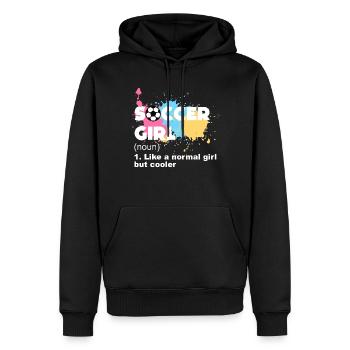 Soccer Filles - Sweat à capuche Premium bio Homme - noir - Devant - Nico (187cm)
