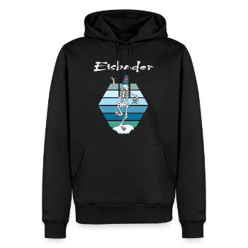 Bain de glace Un nageur d’hiver va se baigner sur glace - Sweat à capuche Premium bio Homme - noir - Devant - Nico (187cm)