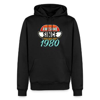 Awesome Since 1980 43rd Birthday - Men’s Premium Organic Hoodie - black - Front - Nico (187cm)