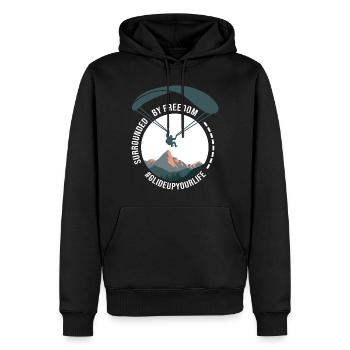 Parapente Vol à voile long Pilote Parapente - Sweat à capuche Premium bio Homme - noir - Devant - Nico (187cm)