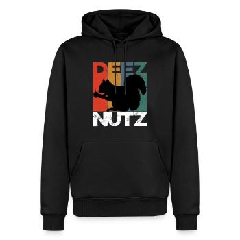 Deez Nutz Nutcracker Squirrel Dees Nuts Chipmunk - Männer Premium Bio Hoodie - Schwarz - Vorne - Nico (187cm)