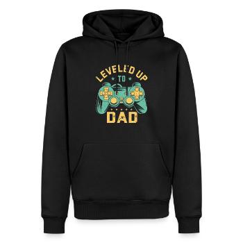 Dad Level Unlocked - Level up to Daddy - Men’s Premium Organic Hoodie - black - Front - Nico (187cm)