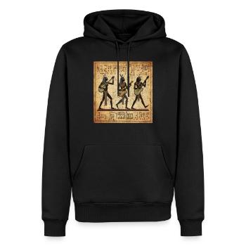 funny Egyptian Hieroglyphic music band rock guitar - Men’s Premium Organic Hoodie - black - Front - Nico (187cm)