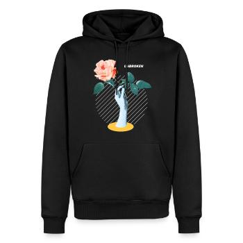 Unbroken Flower Aesthetic Art Graphic - Men’s Premium Organic Hoodie - black - Front - Nico (187cm)
