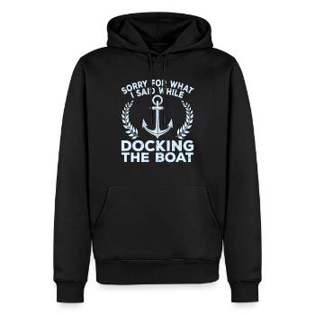 Désolé ce que j’ai dit Amarrage Bateau Jest Capitaine Bateau Bateau - Sweat à capuche Premium bio Homme - noir - Devant - Nico (187cm)