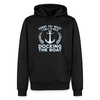 Désolé ce que j’ai dit Amarrage Bateau Jest Capitaine Bateau Bateau - Sweat à capuche Premium bio Homme - noir - Devant - Nico (187cm)