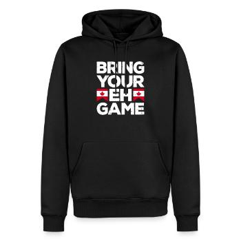 Bringen Sie Ihr Eh Game Canada Flaggensymbol nach Hause Stolz - Männer Premium Bio Hoodie - Schwarz - Vorne - Nico (187cm)